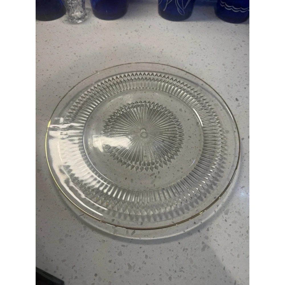 Jeannette Anniversary Crystal Clear Gold Trim 10